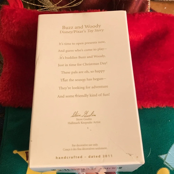 Toy Story Buzz Lightyear & Woody Hallmark Christmas Stocking Ornament Set - Picture 3 of 7